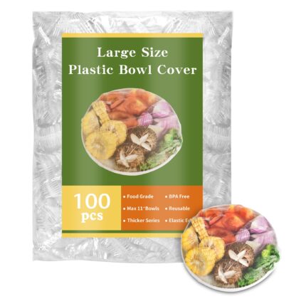 100 Bowl Covers Shower Caps for Sourdough BreadProofing Large Elastic Reusable Plastic Wrap forFood Storage Baking Rising Meal-Prep FermentationBPA-Free Keep Food Fresh